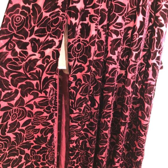 Bronx and Banco Velvet Gown Floral  Open Back Maxi XL - Picture 8 of 14